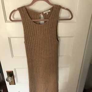 Ronny Kobo Midi camel fitted dress sz M